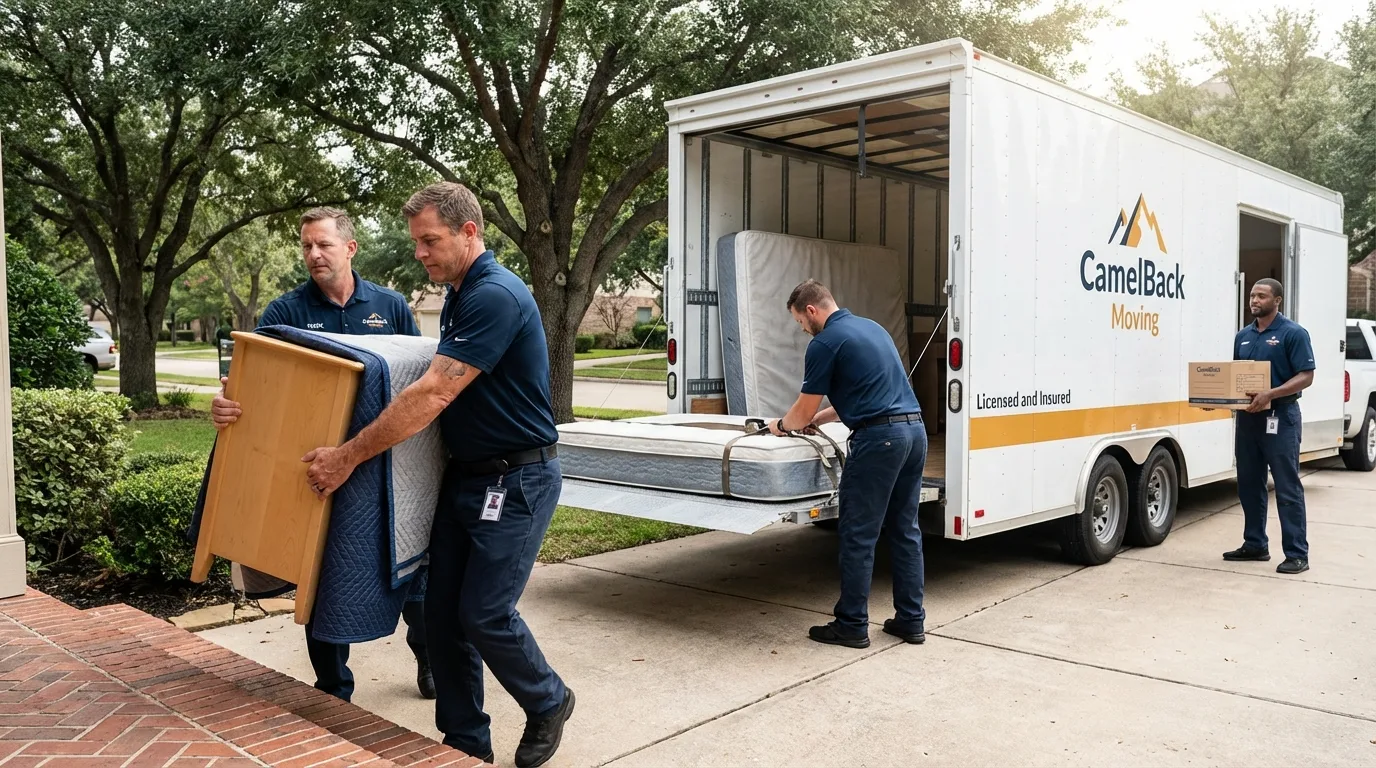 Crew loading residential truck for cross-state move from Carmel, NY